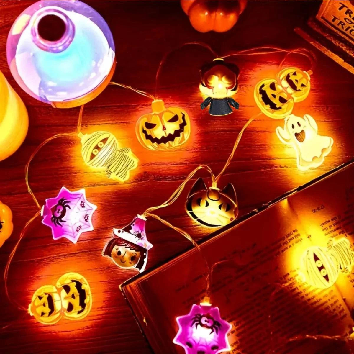 Halloween Battery Powered Jack o Lantern String LightsOrangme