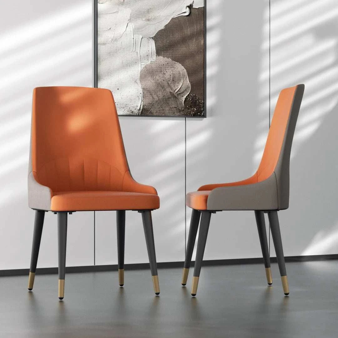 Dining Chairs Set of 2 | Microfiber Leather Upholstered Leisure Side C - Orangme