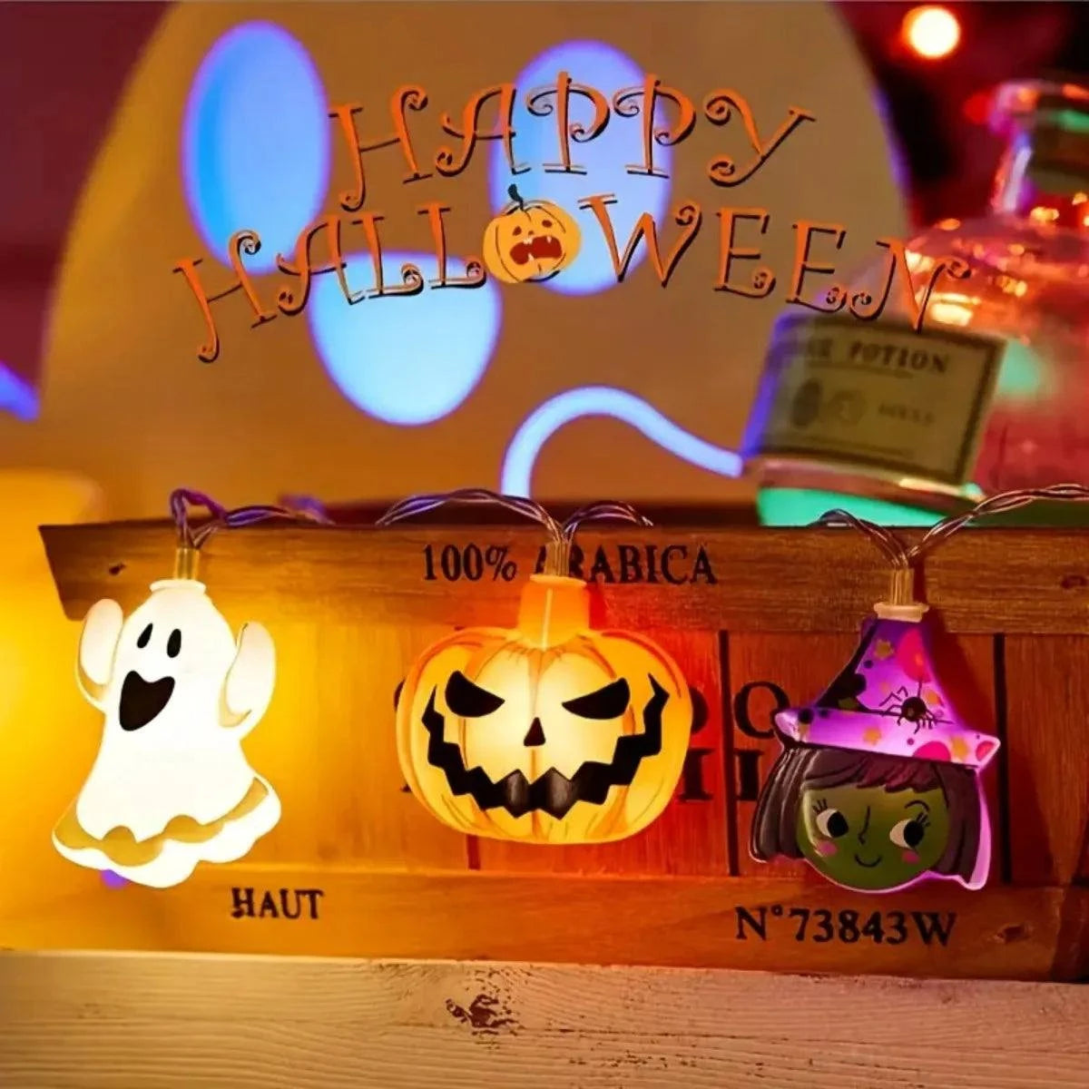 Halloween Battery Powered Jack o Lantern String LightsOrangme