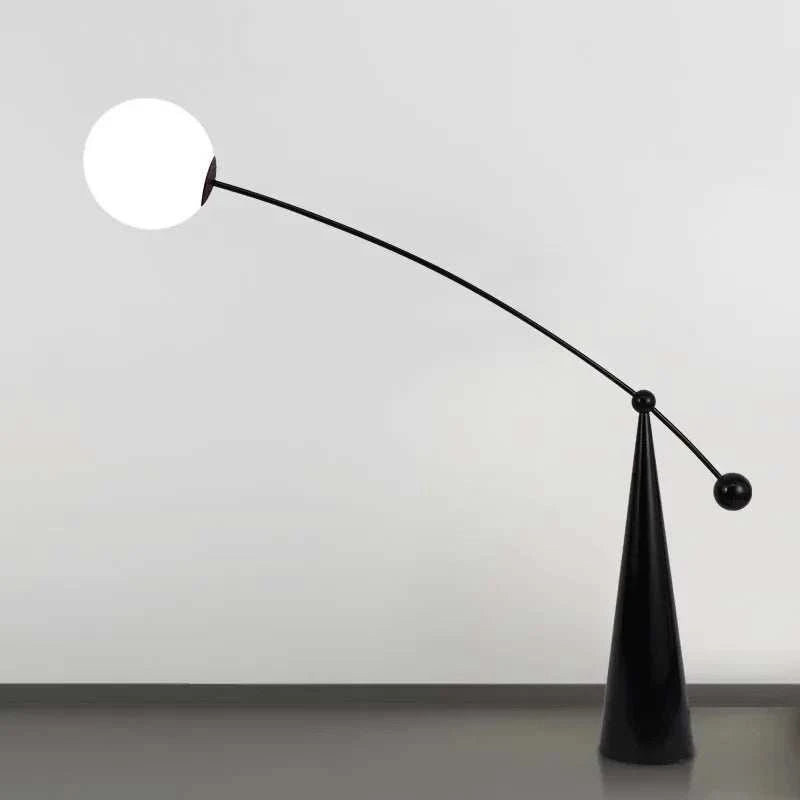LED Floor Lamp with Sleek Cone Base & Elegant Tilted Globe Shade - Orangme