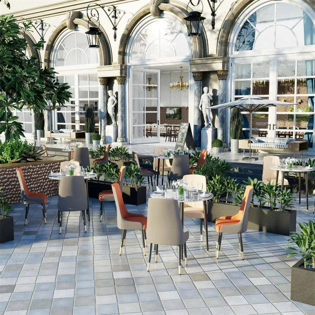 Dining Chairs Set of 2 | Microfiber Leather Upholstered Leisure Side C - Orangme