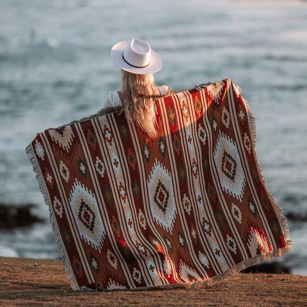 Versatile Beach Blanket – Linen/Cotton, Machine Washable - Orangme