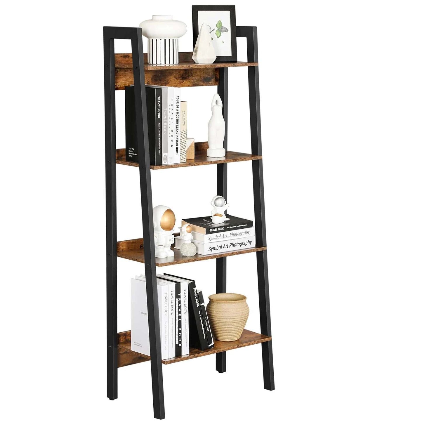 Space-Saving 4-Tier Ladder Shelf: Narrow Design for Small SpacesOrangme