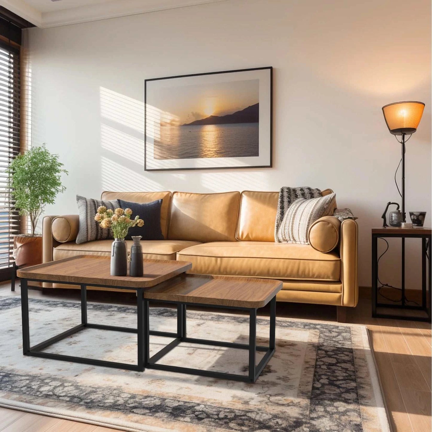 Modern Square Coffee Table - Set of Two - Orangme