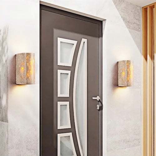 Japanese Wabi-Sabi Marble Outdoor Wall Light | Light ArtOrangme