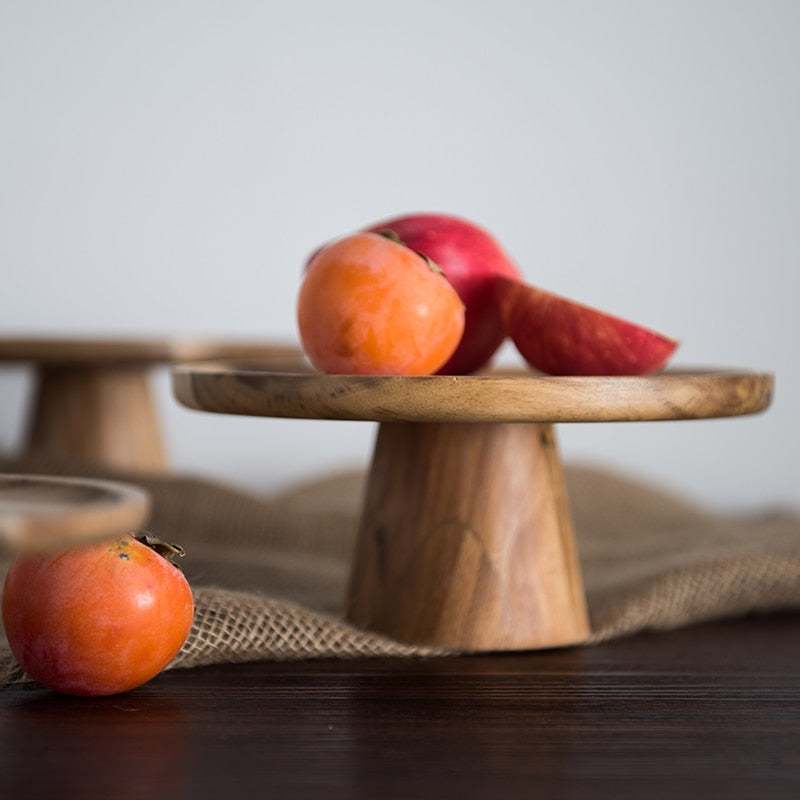 Wooden Cake Plate Stand | Unique Design - Orangme