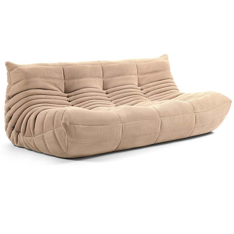 Togo 3 Seater Sofa in beige corduroy fabric, customizable colors, iconic design.