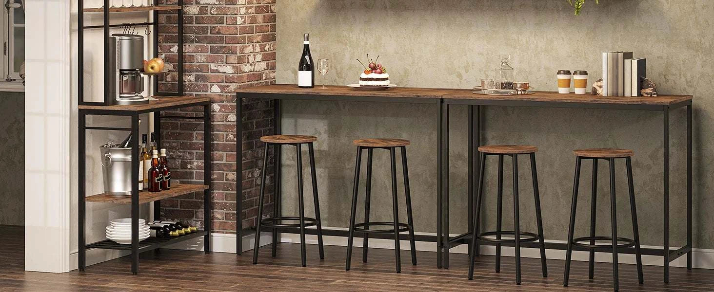 Orangme Kitchen Bar Stools with Footrest Set of 2Orangme
