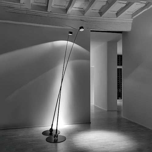 Sleek Fishing Black Floor Lamp For Villa Parlor Bedroom Corner Hotel - Orangme