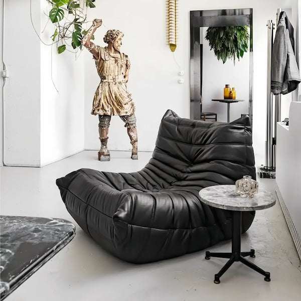 black togo fireside chair in leather - orangme.com