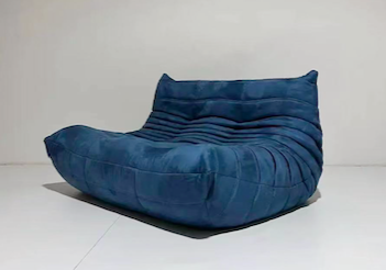 blue suede togo 2 seater sofa - orangme.com
