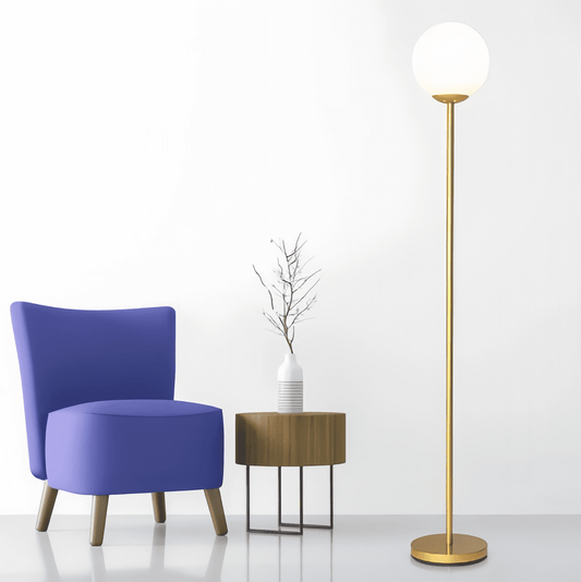 Glass Ball Floor Lamp | Modern Elegance - Orangme