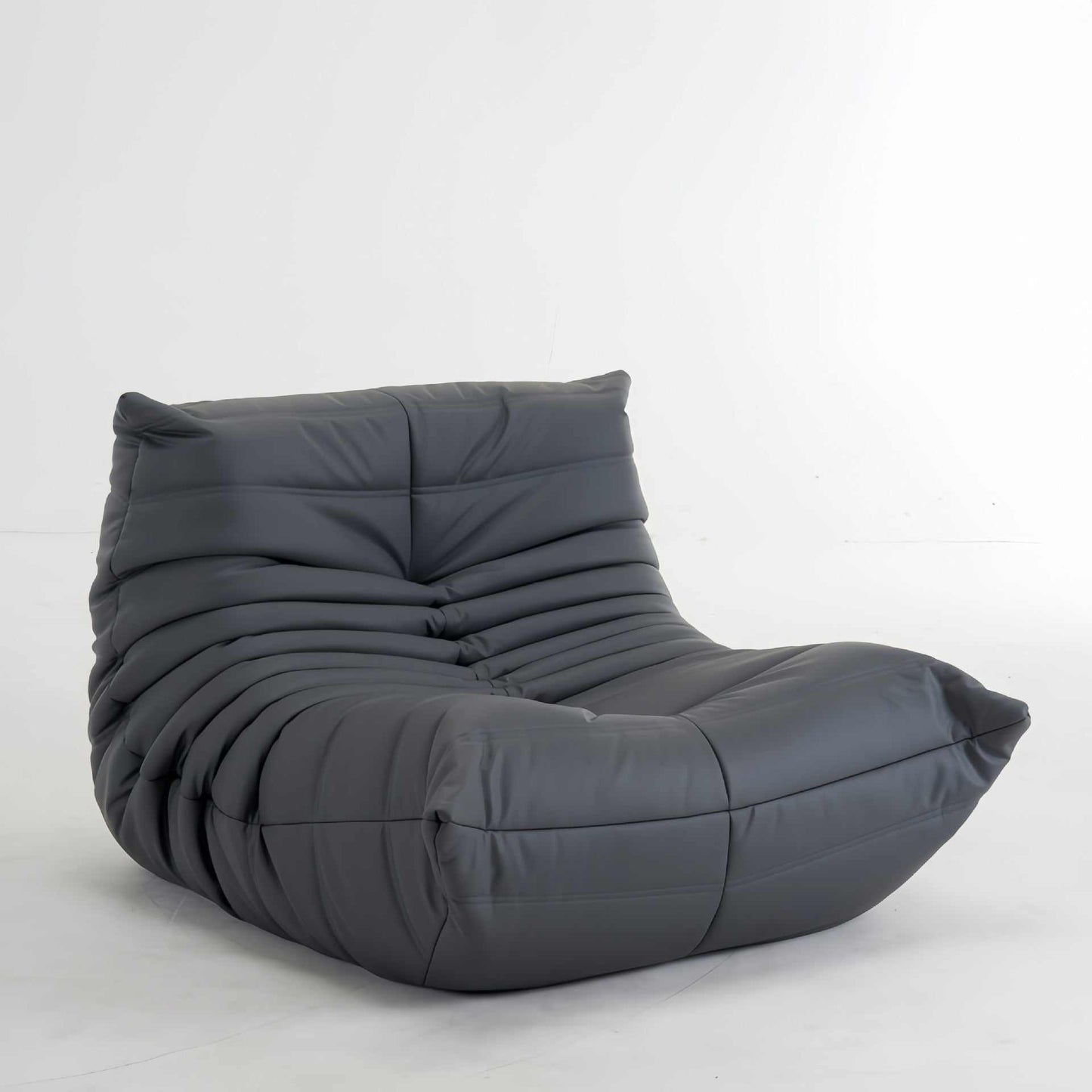 dark gray togo chair in leather - orangme.com