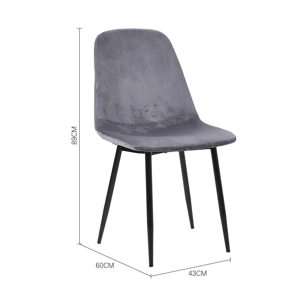 Set of 2 Velvet Upholstered Dining Chairs – Modern Rhombus Set - Orangme