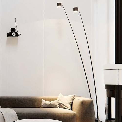 Sleek Fishing Black Floor Lamp For Villa Parlor Bedroom Corner Hotel - Orangme