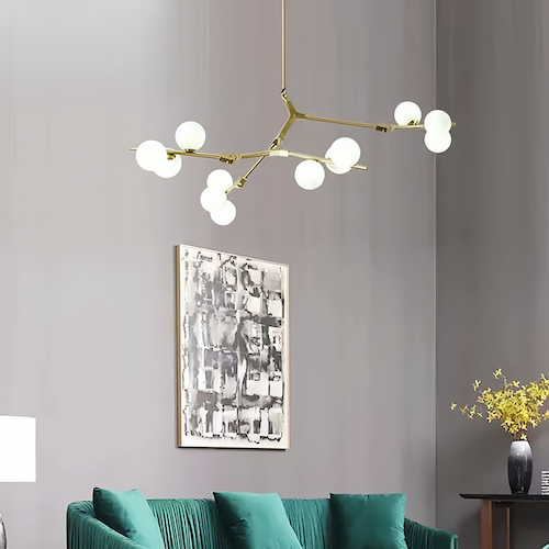 Chandelier Light with Customizable Hang Rods - Nordic Elegance - orangme.com