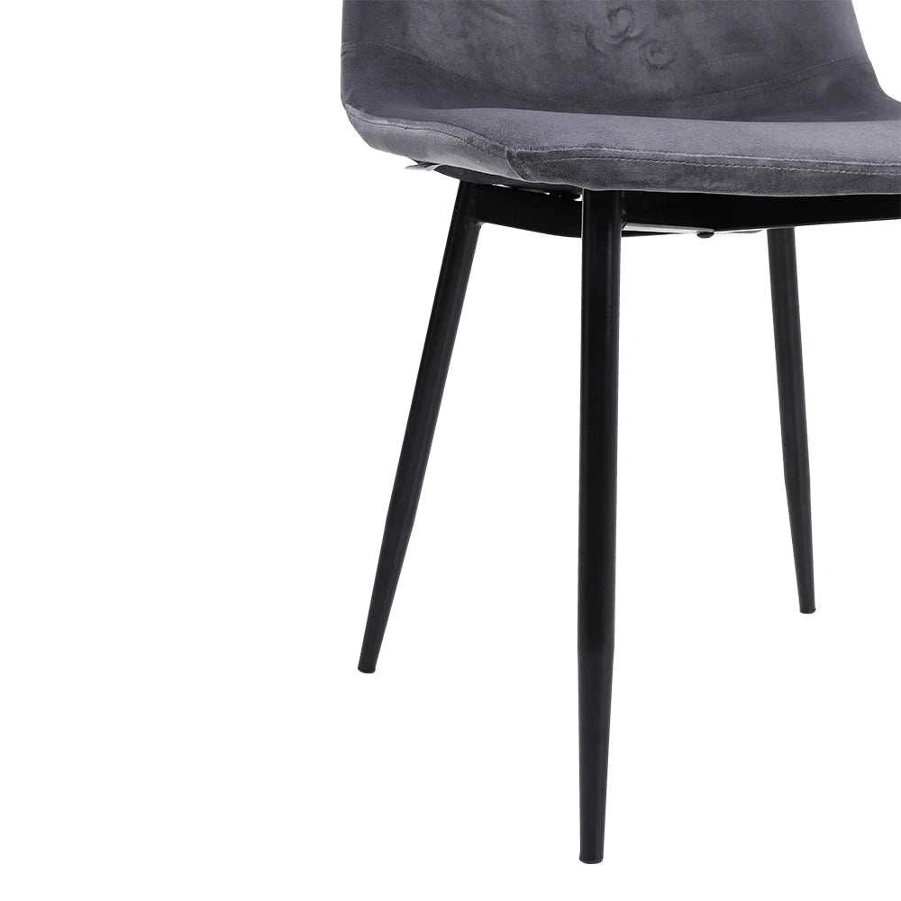Set of 2 Velvet Upholstered Dining Chairs – Modern Rhombus Set - Orangme