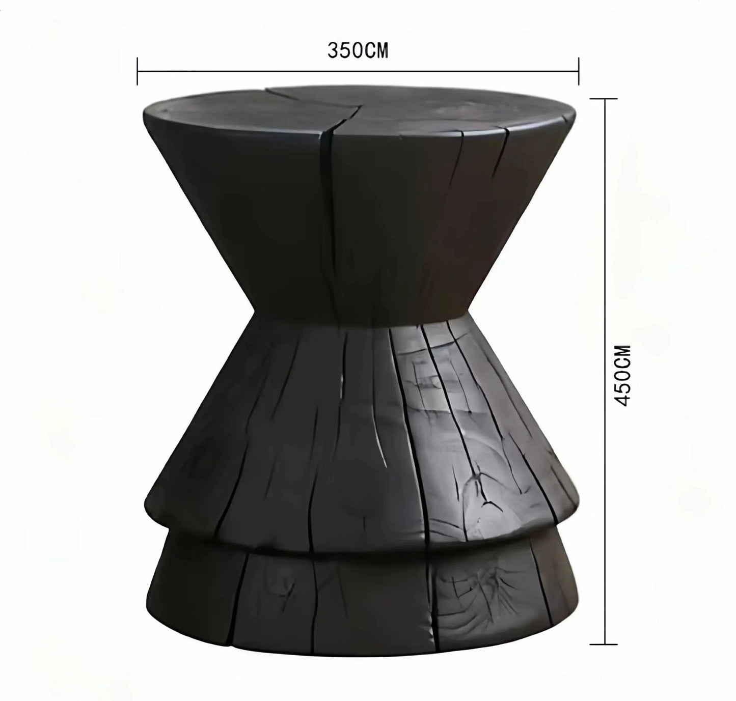Mid‑Century Carbonized Solid Wood Side Table‑Multi‑Purpose Sofa End Table & Stool