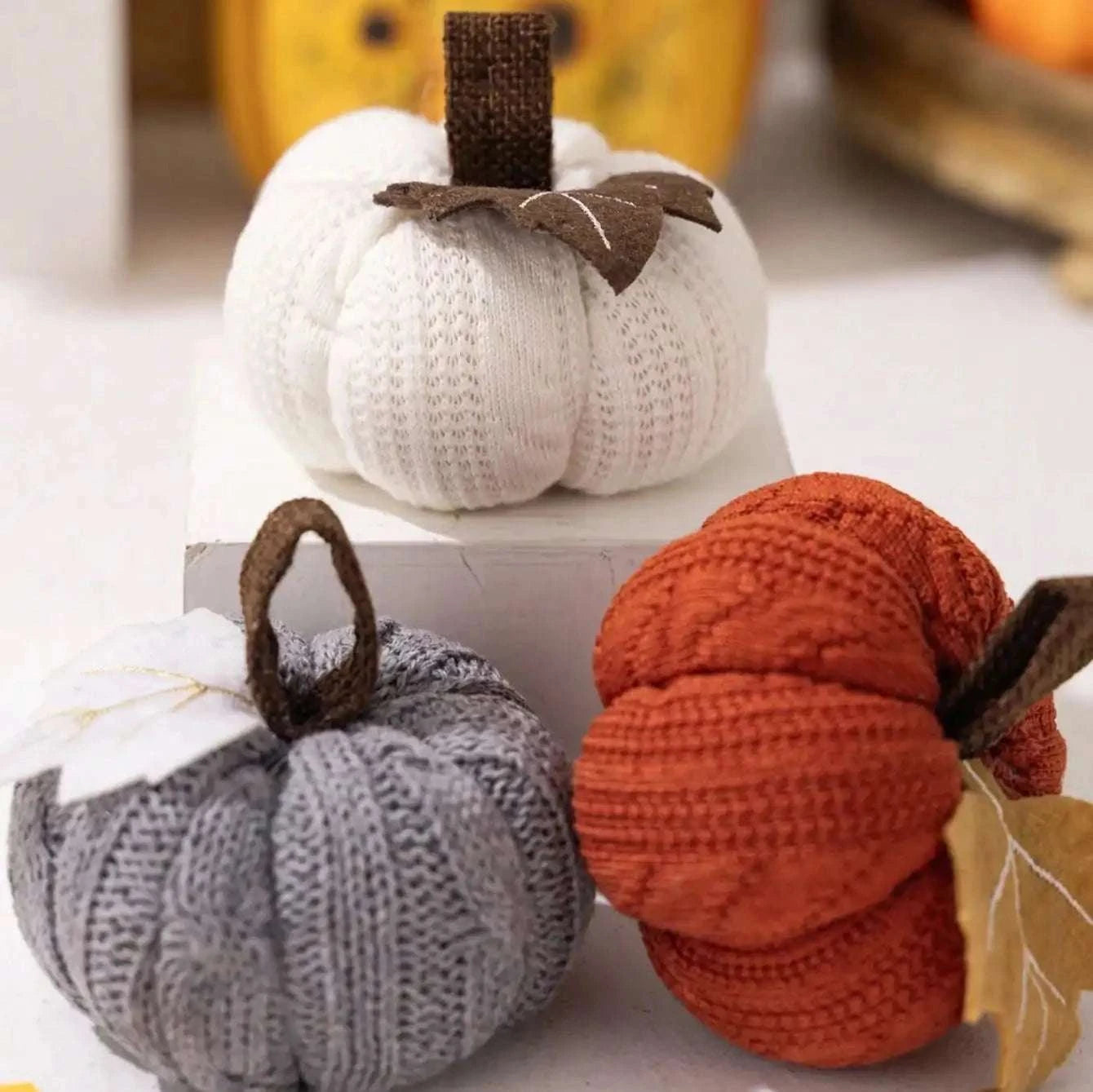 Knitted Pumpkin | Perfect Halloween Thanksgiving Decoration - Orangme