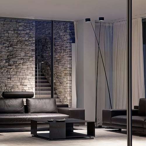 Sleek Fishing Black Floor Lamp For Villa Parlor Bedroom Corner Hotel - Orangme