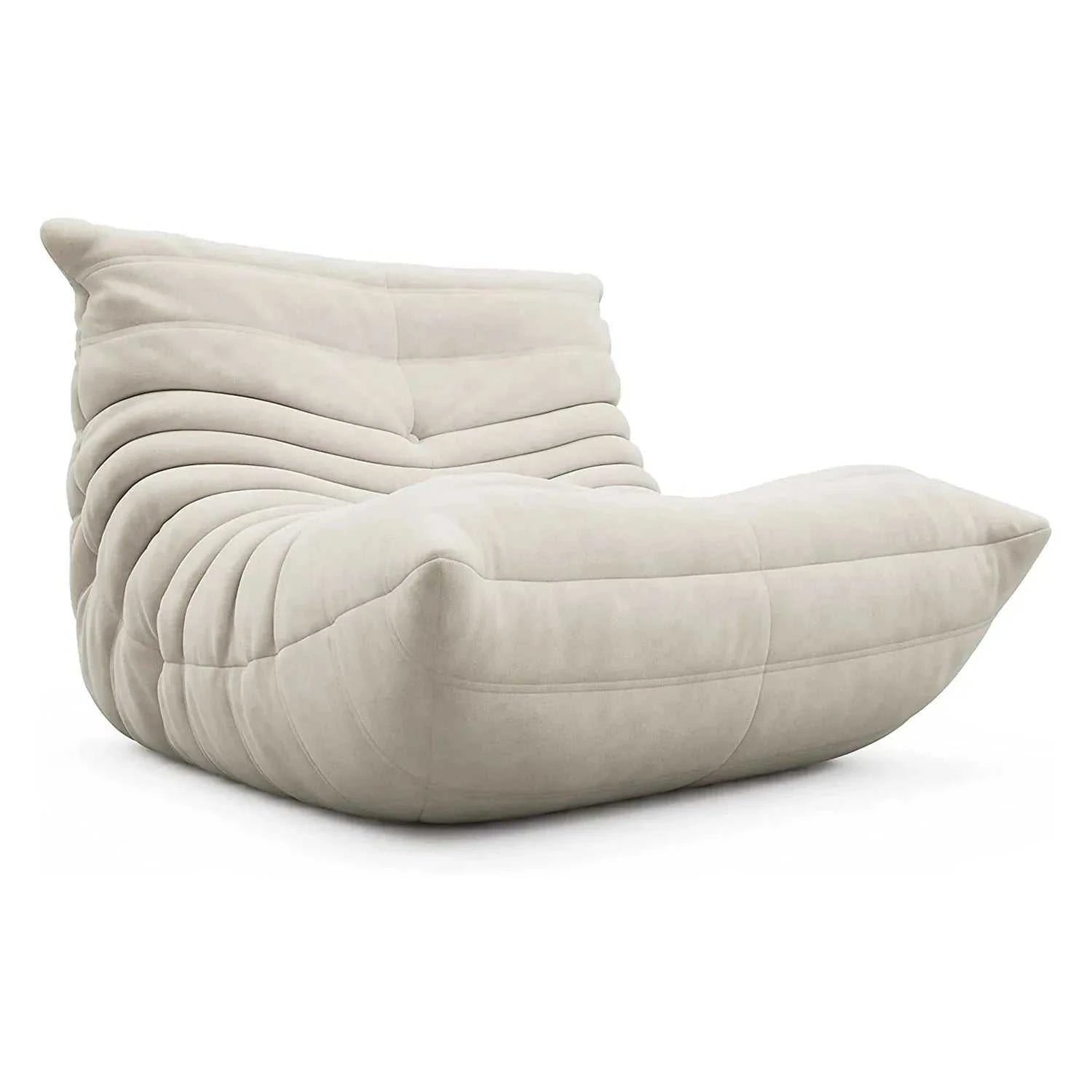 ligne roset togo replica beige suede velvet armchair - orangme.com