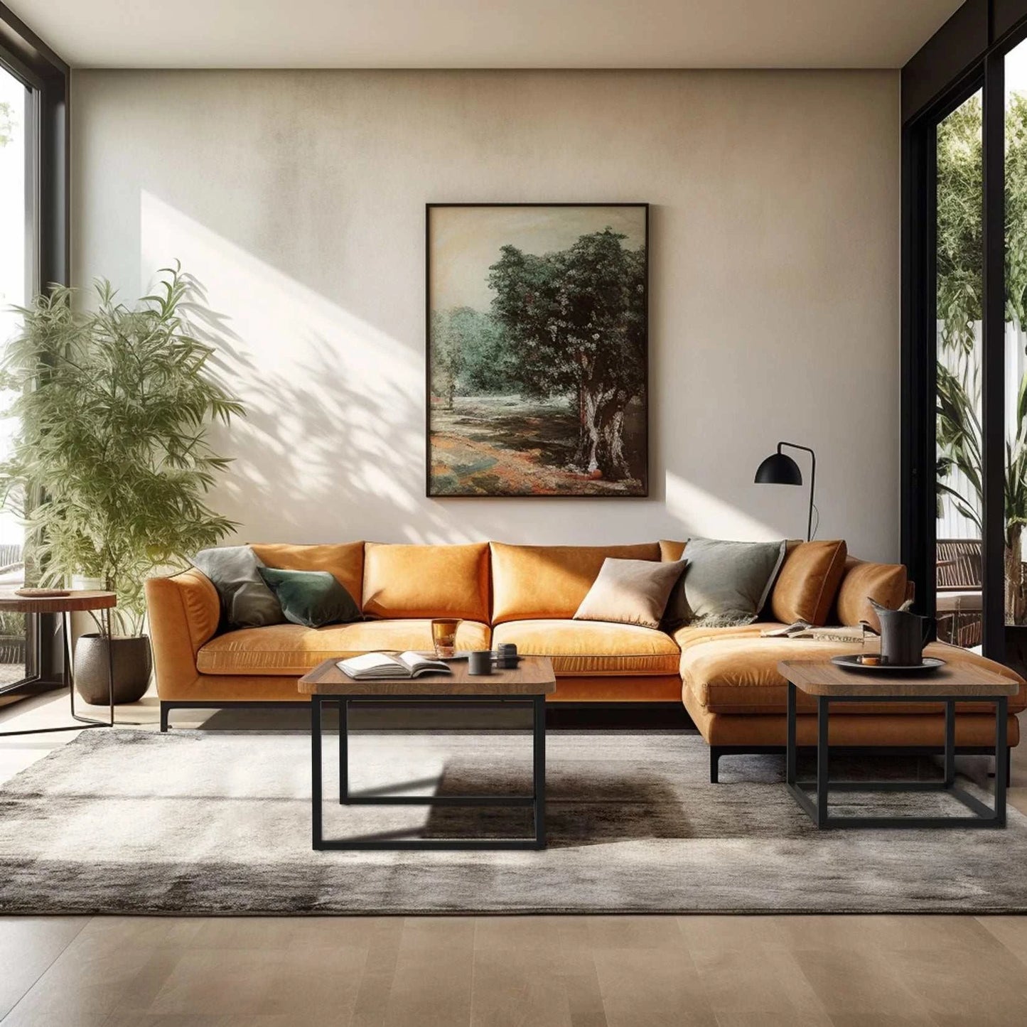 Modern Square Coffee Table - Set of Two - Orangme
