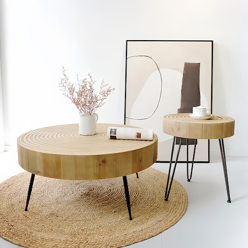 Wood Coffee Table - Modern Minimalist Round Pine Design Sale - orangme.com