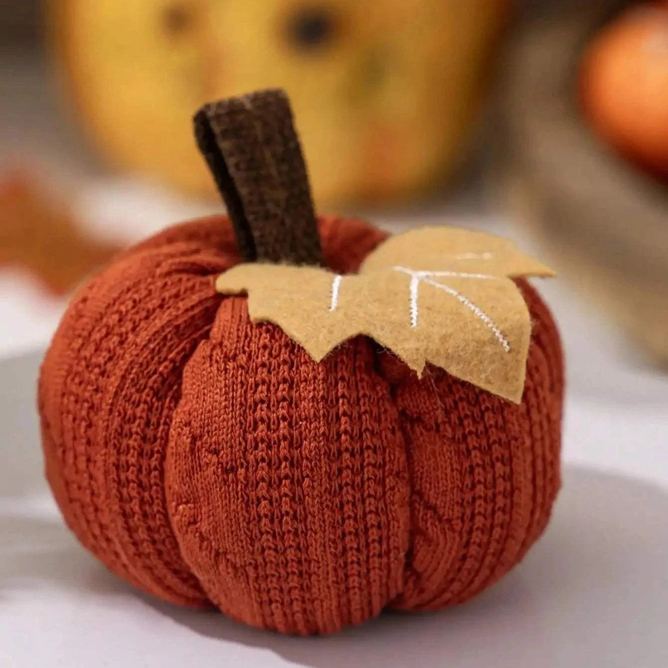 Knitted Pumpkin | Perfect Halloween Thanksgiving Decoration - Orangme
