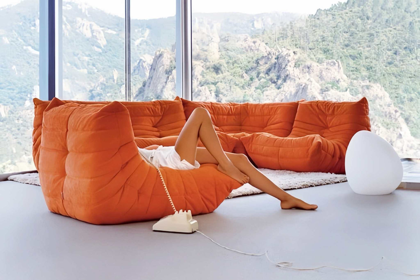 Wunderschönes Corduroy Togo Sofa-Set