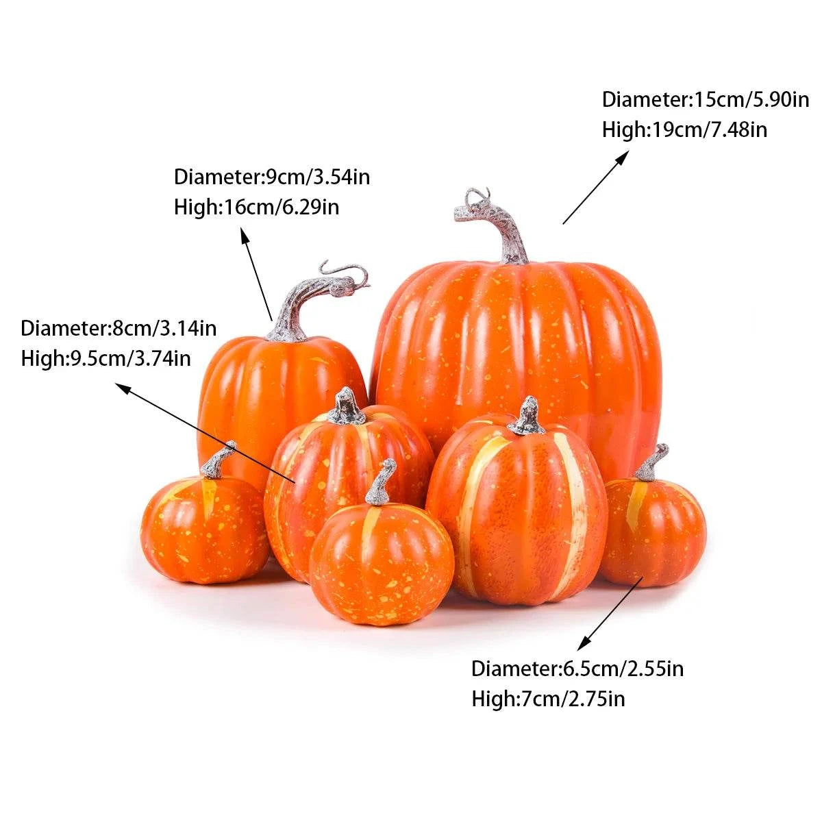 Halloween Artificial Pumpkin Decor | Set of Seven | Fall DecorOrangme