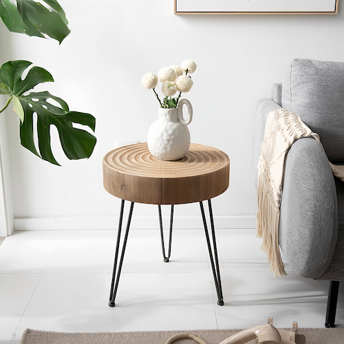 Wood Coffee Table - Modern Minimalist Round Pine Design Sale - orangme.com