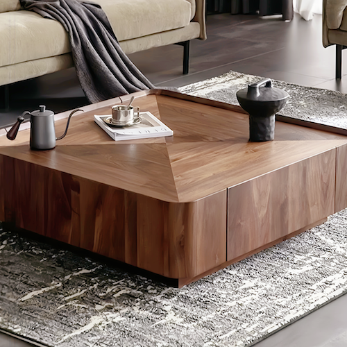 Living Room Coffee Table with Storage | Elegance & Utility - Orangme