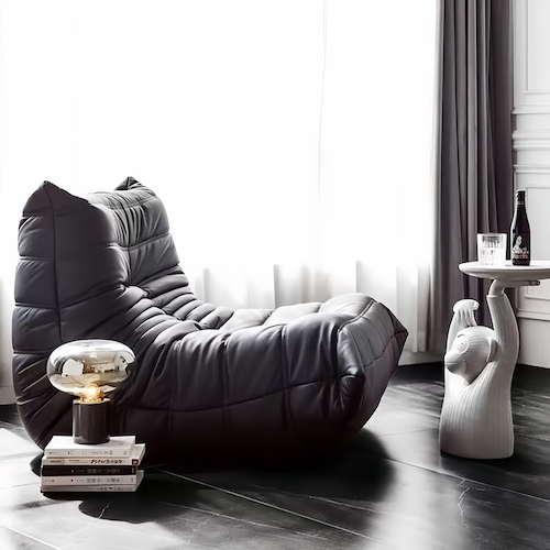 Togo Chair in a modern living room setting with stylish decor.