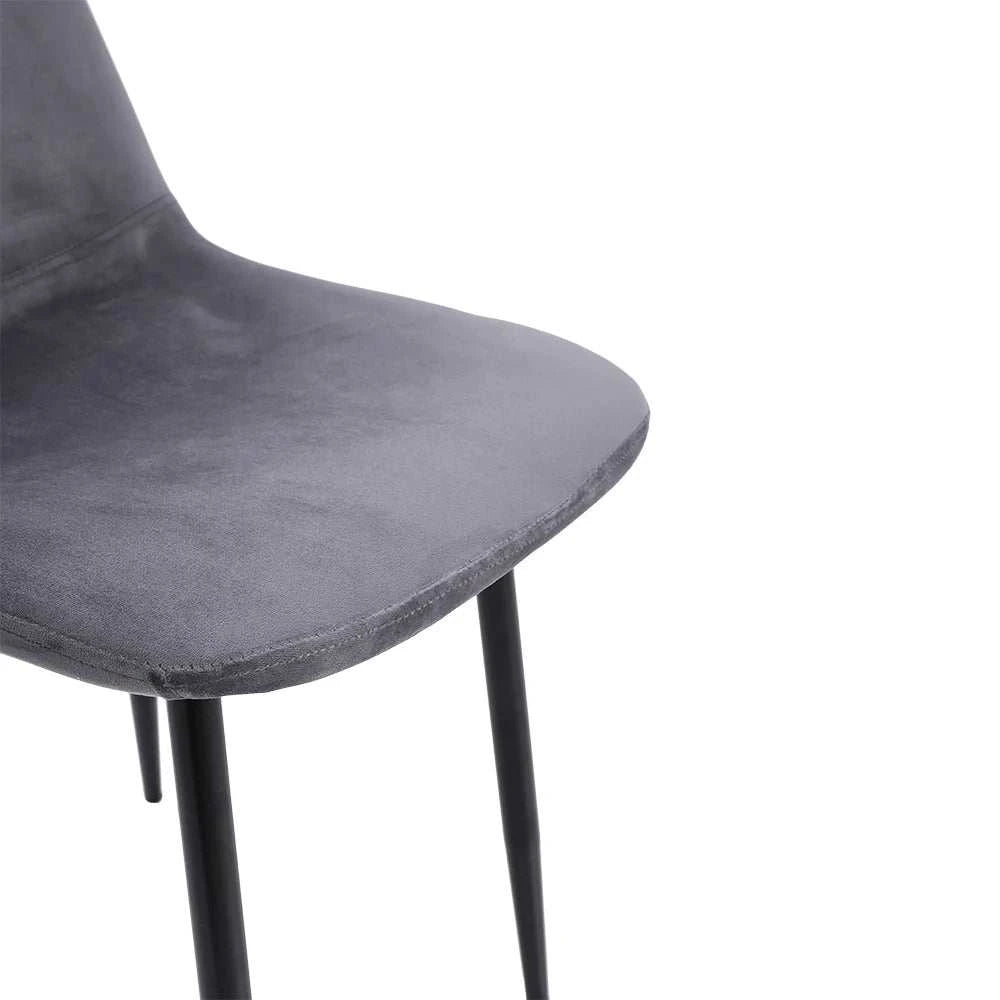 Set of 2 Velvet Upholstered Dining Chairs – Modern Rhombus Set - Orangme