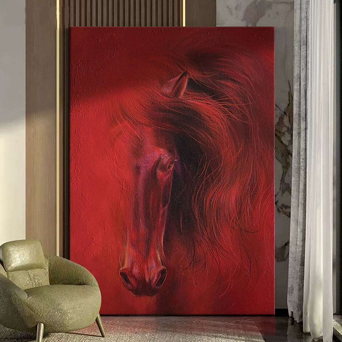 Minimalist Hand-painted Oil Painting Modern Wall Art for Living Room