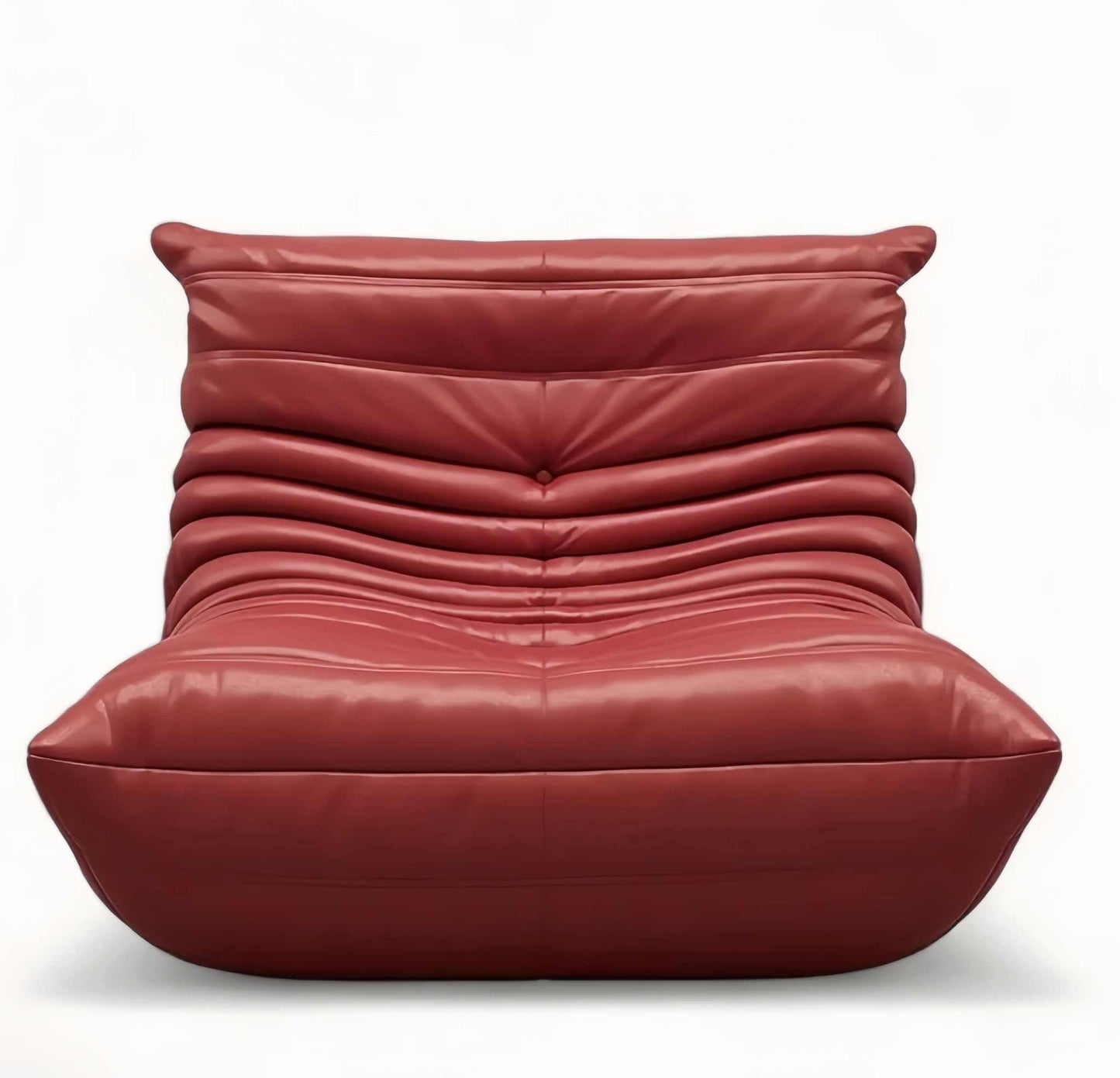 wine red togo chair in leather - orangme.com