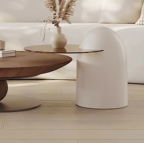 Elegant Walnut Wood Coffee Table Set – A Blend of Modern Minimalism an - Orangme