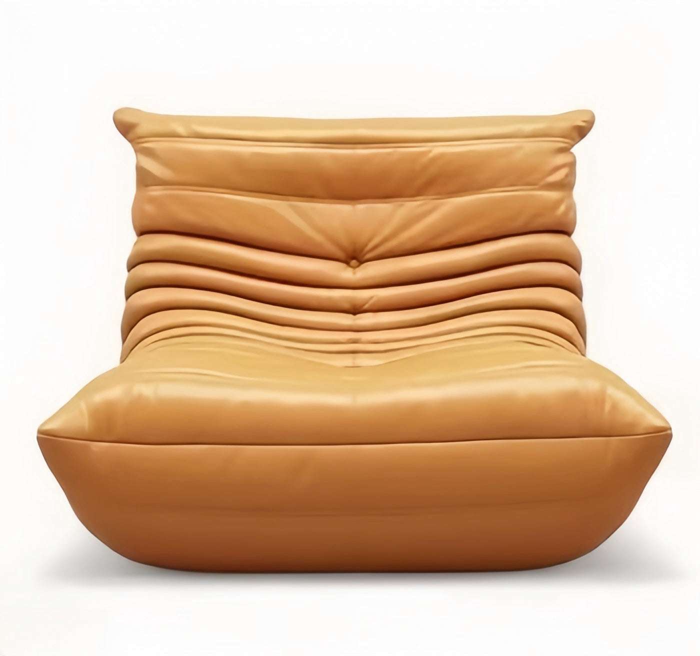 yellow togo armchair in leather - orangme.com