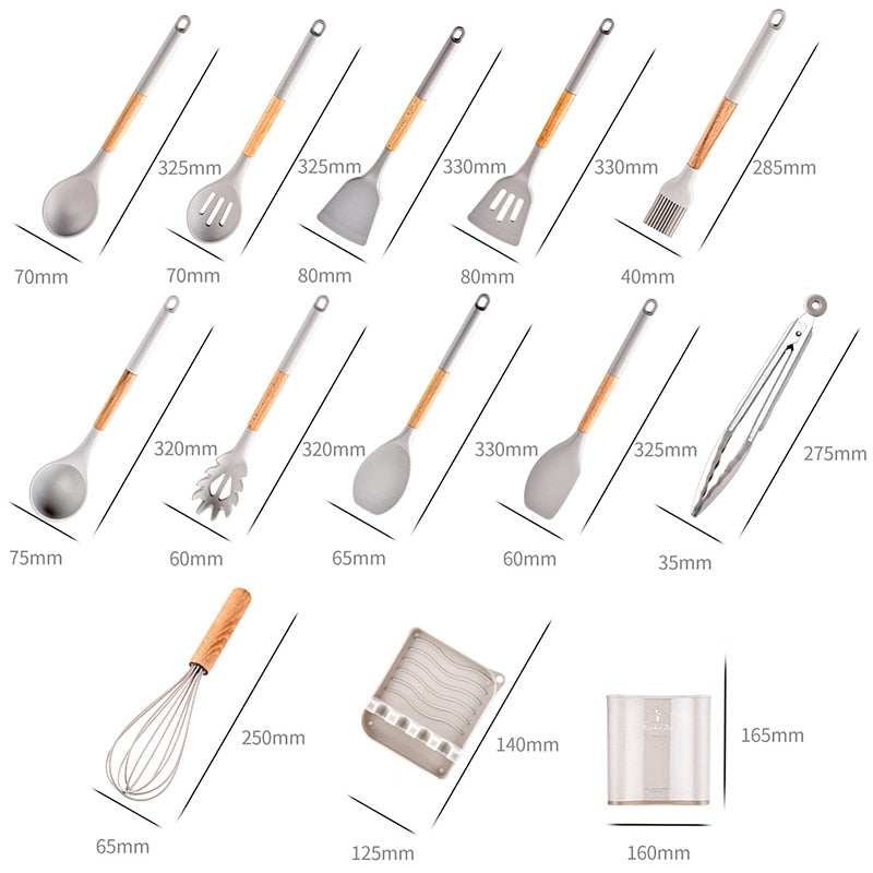 Professional Silicone Cooking Utensils Set - Orangme