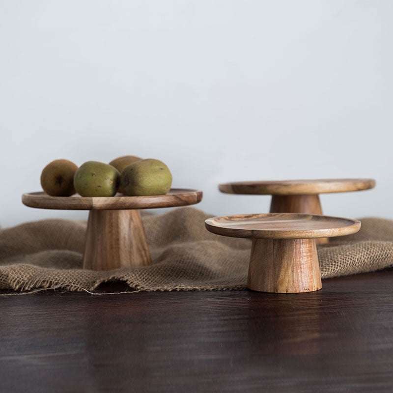 Wooden Cake Plate Stand | Unique Design - Orangme