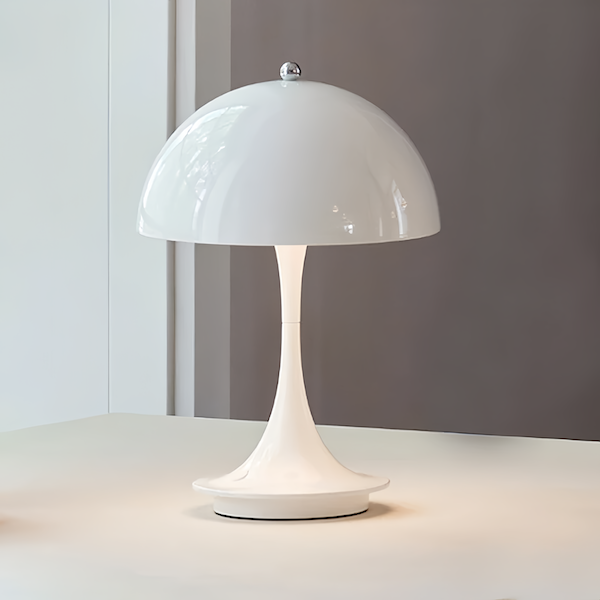 White Mushroom Small Table Lamp