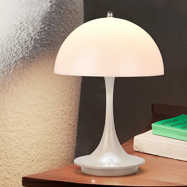 White Mushroom Small Table Lamp