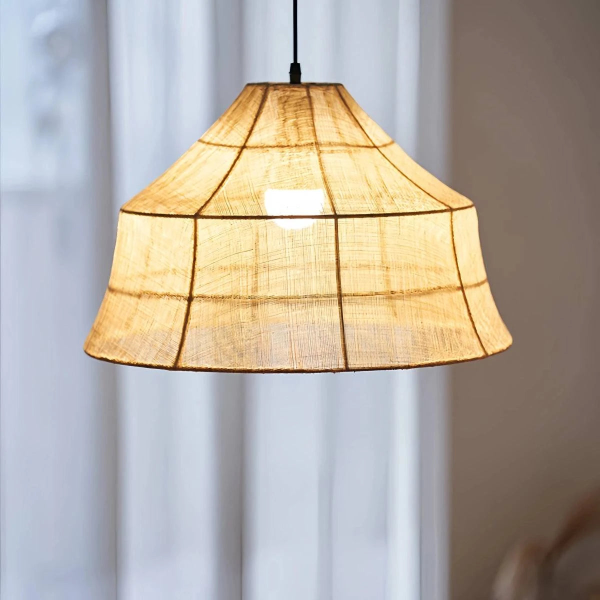 Japanese Zen Fabric Pendant Light, Retro Lamp for Restaurant Tea Room Homestay
