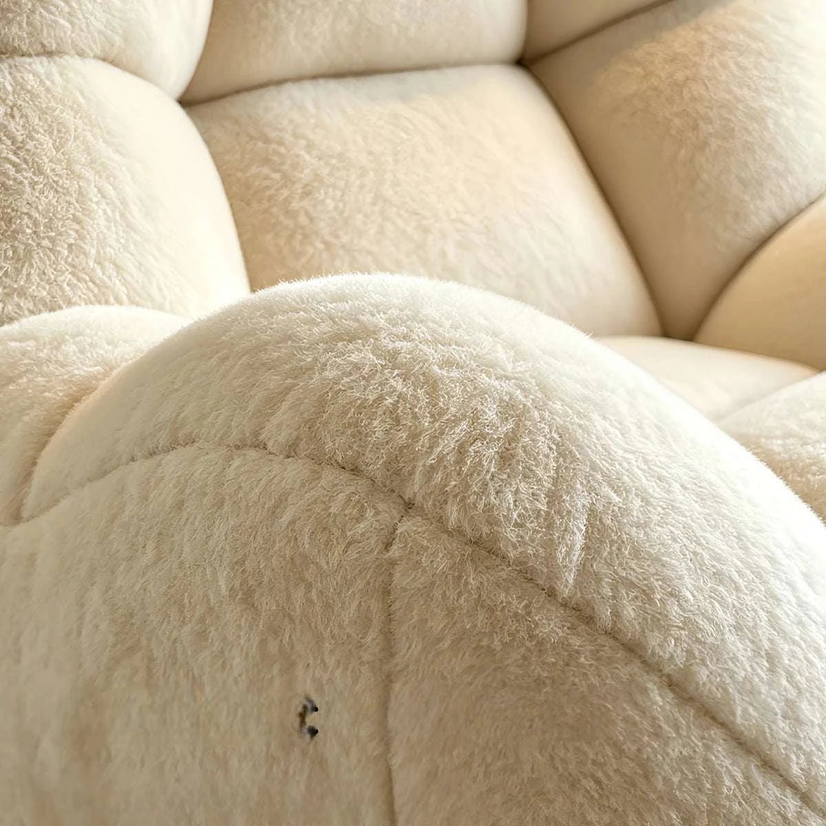 Cream Style Lazy Rocking Chair, Oversized Hugging Sleeper Lounge Sofa for Living Room Balcony