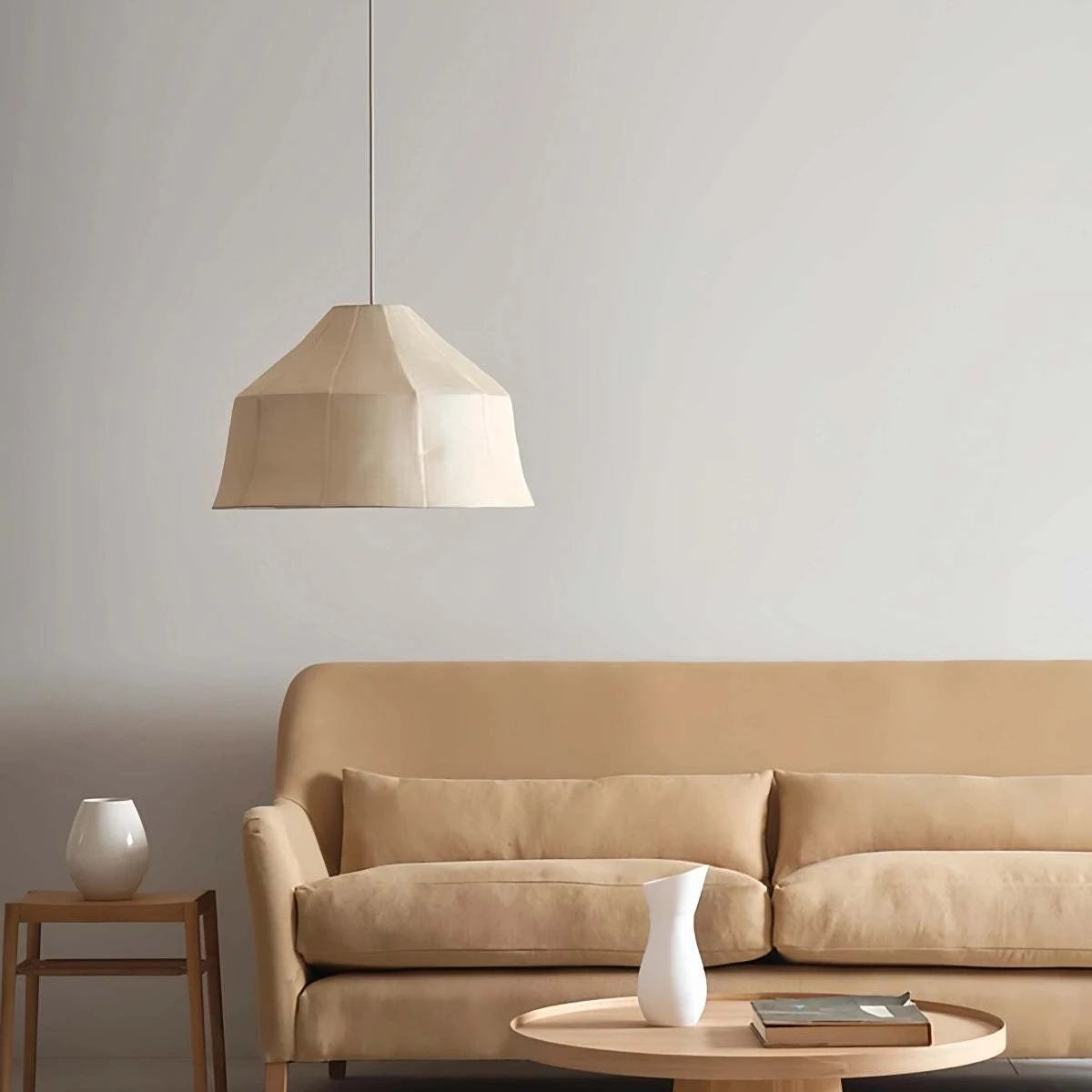 Japanese Zen Fabric Pendant Light, Retro Lamp for Restaurant Tea Room Homestay