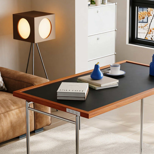 Solid Wood Coffee Table - Bauhaus Retro Design with Flip Mechanism