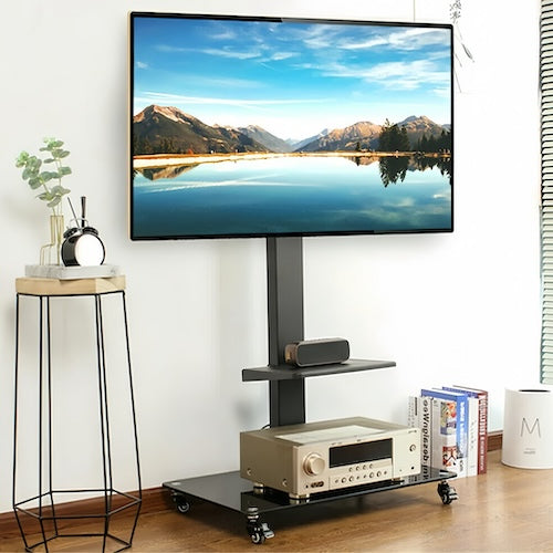 Elevate Your Viewing Experience: The Ultimate Corner TV Stand with Locking Wheels