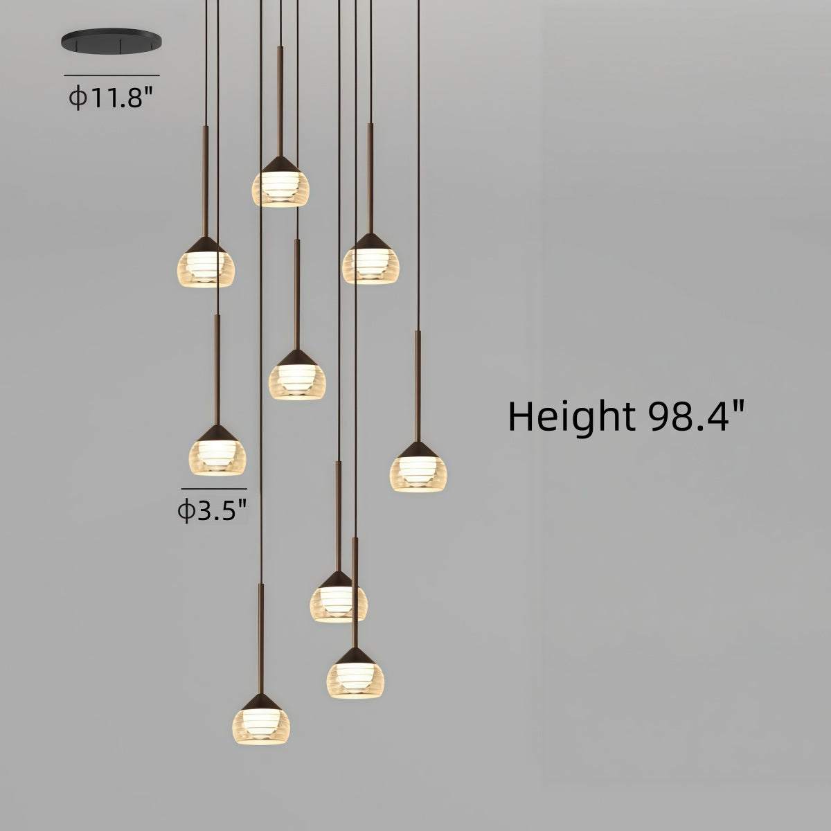 Minimalist Chandelier for Villa Duplex Stairwells and Dining Areas with Spiral Staircases