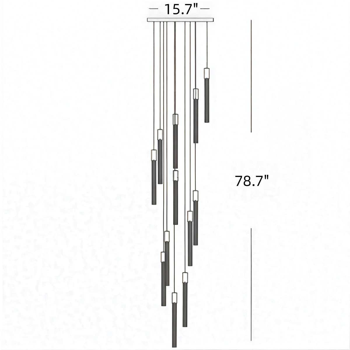 Long Pendant Chandelier for Duplex Apartments Villas Spiral Staircases