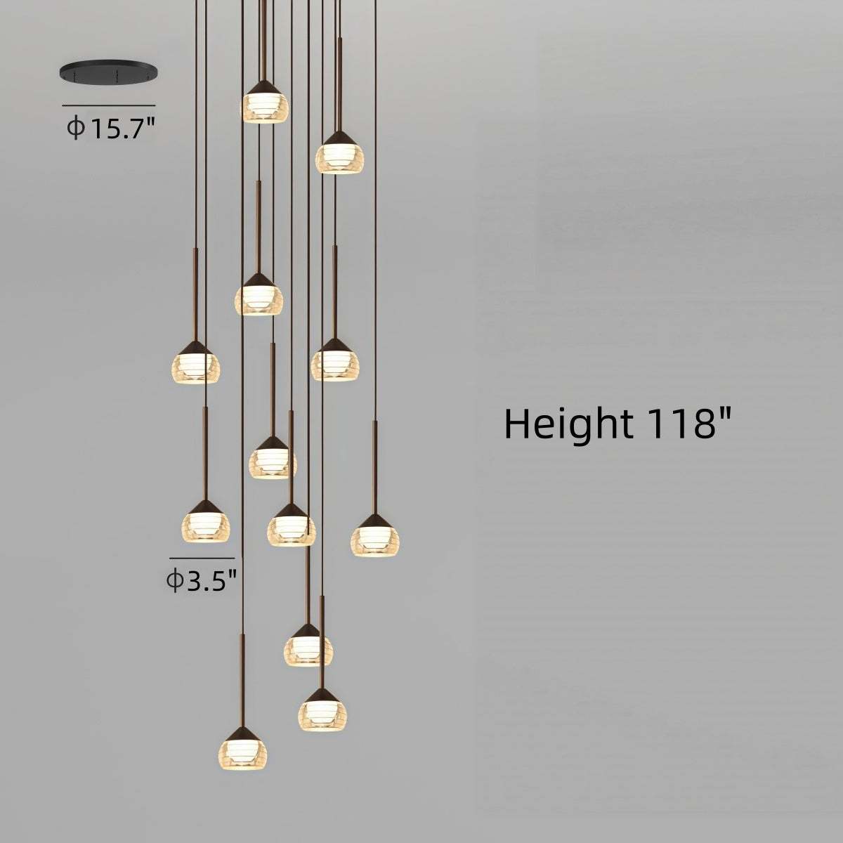 Minimalist Chandelier for Villa Duplex Stairwells and Dining Areas with Spiral Staircases
